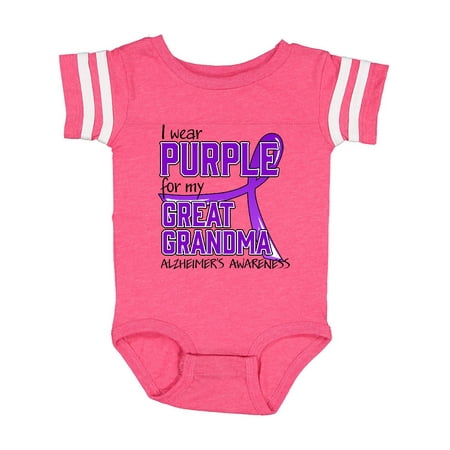 

Inktastic I Wear Purple for my Great Grandma- Alzheimers Awareness Gift Baby Boy or Baby Girl Bodysuit