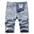 thumbnail image 3 of Ginsiom Mens Jean Shorts Fashion Ripped Slim Rolled Denim Shorts, 3 of 6