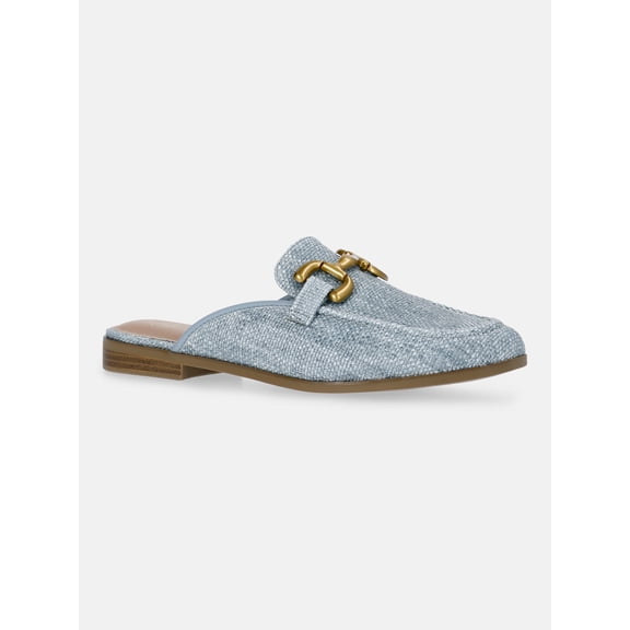 Time and Tru Women's Buckle Loafer Mules