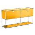 thumbnail image 7 of Cottinch 2-Tier Accent Cabinet,Metal Storage Cabinets with 2 Doors,Open Shelf,Freestanding Organizer for Living Room,Yellow, 7 of 7