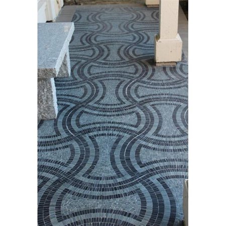 Intrend Tile LS007-C Curvy Interlock Natural Stone Mosaic Blend - Gray & Black