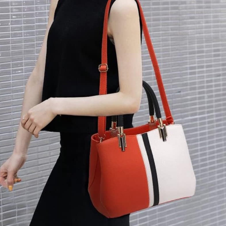 Purses and Handbags for Women Fashion Colorblock Zipper Top Handle Bags Leather Satchel Totes Work Shoulder Bag