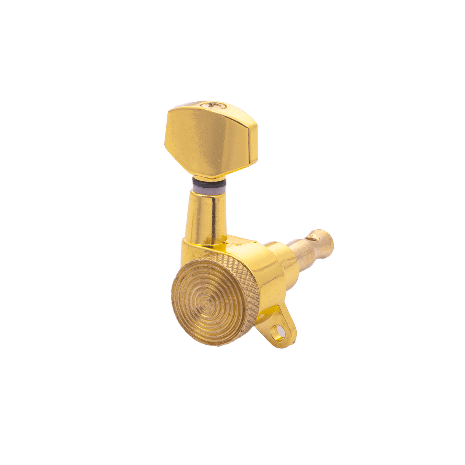 LOOKSEVEN 2L4R Locking Tuning Pegs Set, Threaded Shaft Small Square Head Tuners for Electric Guitar (2 Left 4 Right)-Gold