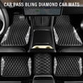 thumbnail image 4 of Alfombrillas CAR PASS de piel brillante con forma de diamante brillante, 5 unidades, negras, 4 of 8