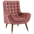 thumbnail image 2 of Modway Suggest Button Tufted Performance Velvet Lounge Chair in Dusty Rose, 2 of 7