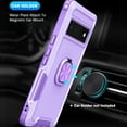 thumbnail image 2 of Nalacover For Google Pixel 7 Pro Slim Case,Luxury Hybrid Hard PC and TPU Rugged Bumper 3-In-1 Rotatable Magnetic Ring Kickstand Four Corner Guard Shockproof Anti-Scratch Back Phone Cover.Purple, 2 of 8