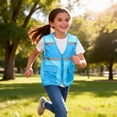 thumbnail image 6 of Kids' Mesh Safety Vest, Reflective Study Field Trip Vest for School Activities, Outdoor Tours and Daily Commute Safety Protection for Young Children Light Blue 16-17 Years, 6 of 9