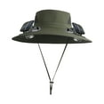 thumbnail image 2 of Staron Sun Hat with Fans Solar Power, Wide Brim Solar Fan Hats for Men, Outdoor Fishing Hat with Fan for Men, 2 of 3
