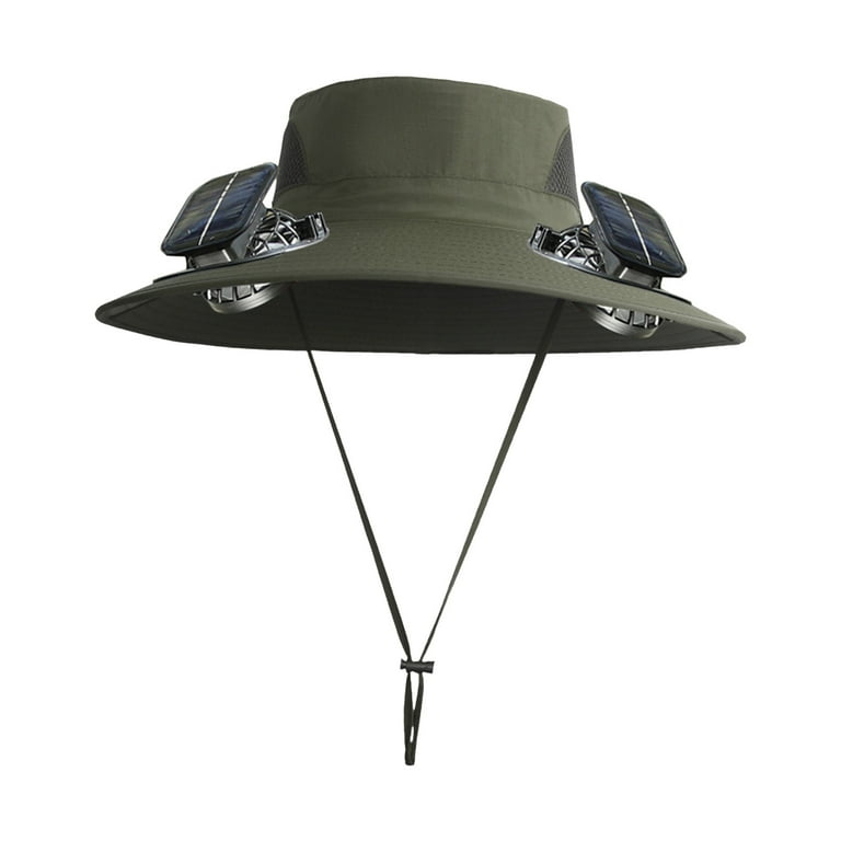 TOPRenddon Solar Fan Hat for Men - Dual Powered Cooling Sun  display picture 3
