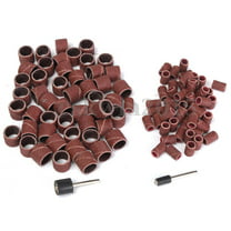 TEMO 100 pc 1/2 Inch Sand Drum Grit 60 Coarse with 2 pc 1/8 Inch Mandrel  for Dremel Rotary Tools