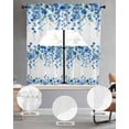 thumbnail image 2 of Spring Blue Floral Swag Kitchen Curtains Sets for Windows 24 Inch Length, Farmhouse Weeping Floral Leaves Short Window Curtain Panels Swags Valances and Tiers 3 Piece Set for Cafe/Dining Room, 2 of 5