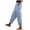 Light Blue(Womens Pants), variant on GUACER Women's Cargo Pants Elastic Waist Linen Jogger Trousers Multi Pocket Relaxed Fit Casual Streetwear