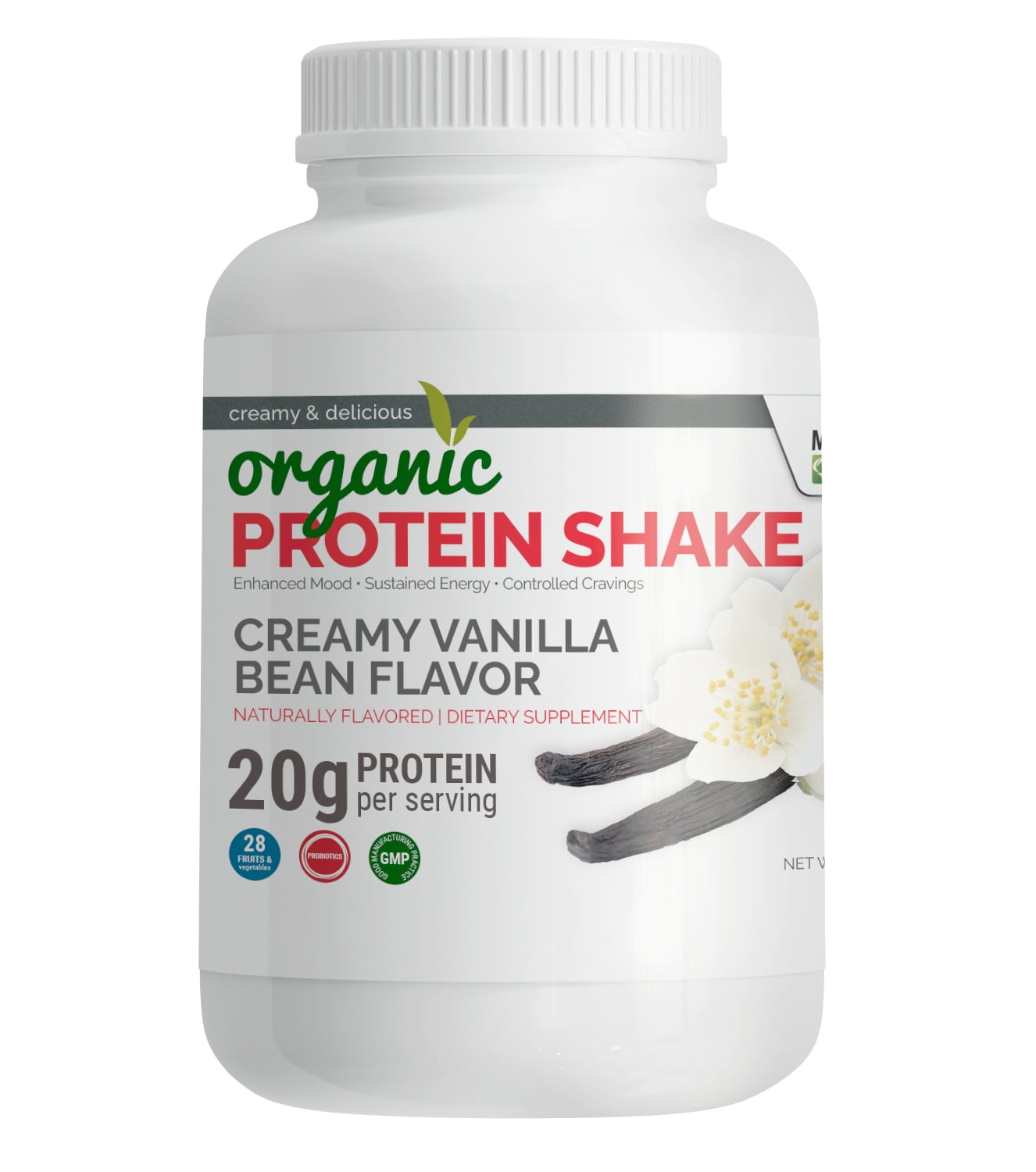 Organic Fat Burning Protein Shake, Whey Protein Powder - Creamy Vanilla