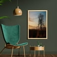 thumbnail image 2 of Tree Wall Art with Frame, Oak Tree Distant Hills at Sunrise Rural Landscape Autumn Sun Rays Grass Nature Theme, Printed Fabric Poster for Bathroom Living Room, 23" x 35", Brown Blue, by Ambesonne, 2 of 2