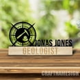 thumbnail image 3 of Craftnamesign Custom Wooden Geologist Desk Name Plate, Geology Metal Nameplate for desk, 3 of 5