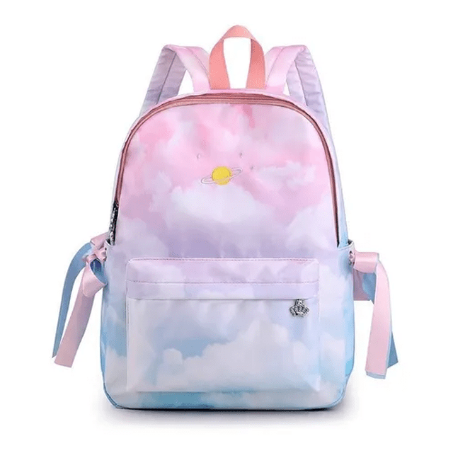 Mochila Escolar P/dama Niña Casual Color Blanco Malubero niña
