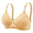 thumbnail image 2 of Gymayou Breathable Gather Bra for Women No Underwire Anti-Sagging Bralette Soft Skin-Friendly Comfortable Support Full Coverage Bras Beige 36, 2 of 9