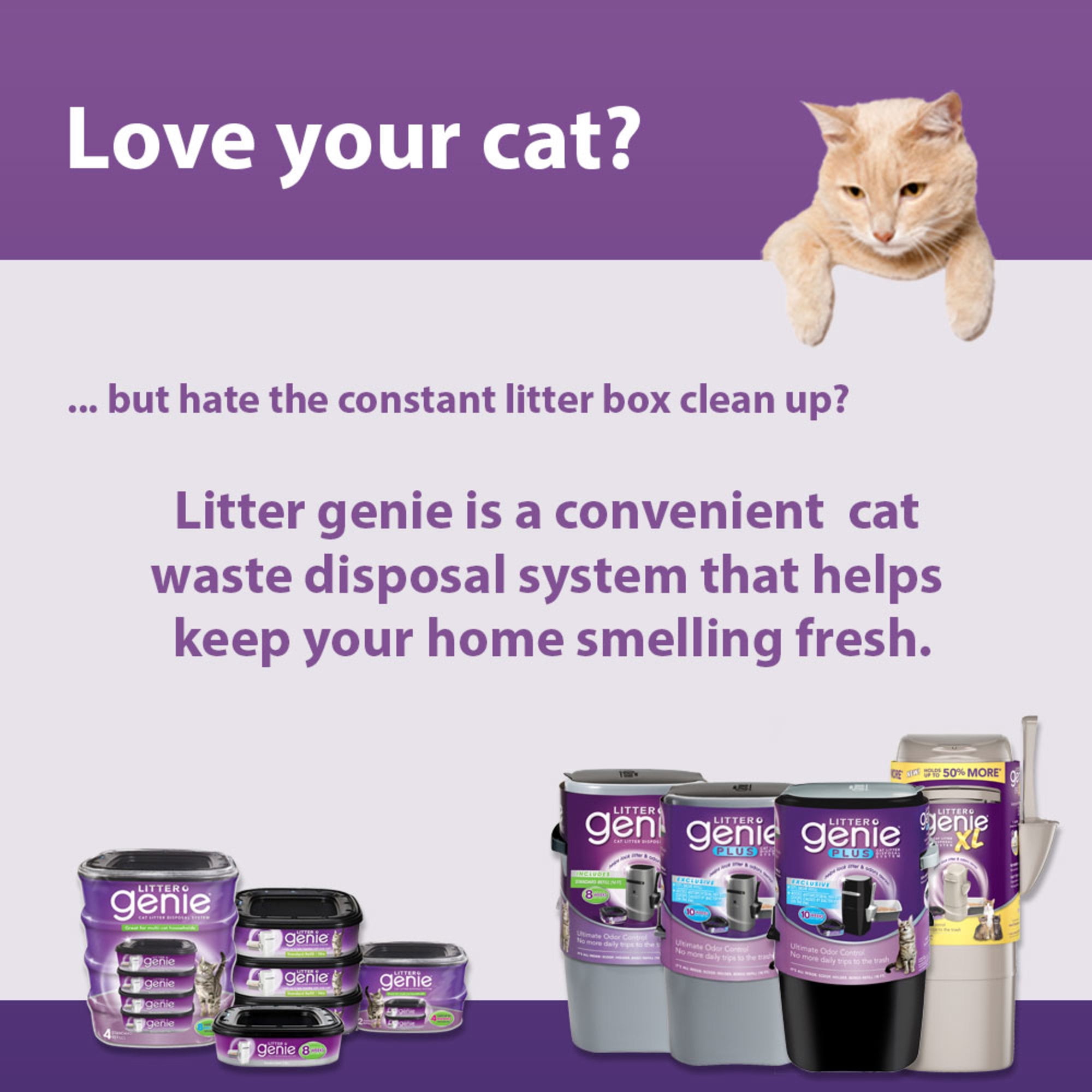Litter Genie XL Cat Litter Disposal Odor Free Pail System