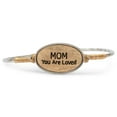 thumbnail image 2 of Mom You Are Loved Gold and Silver Tone One Size Fits Most Metal Bangle Clasp Bracelet, 2 of 3