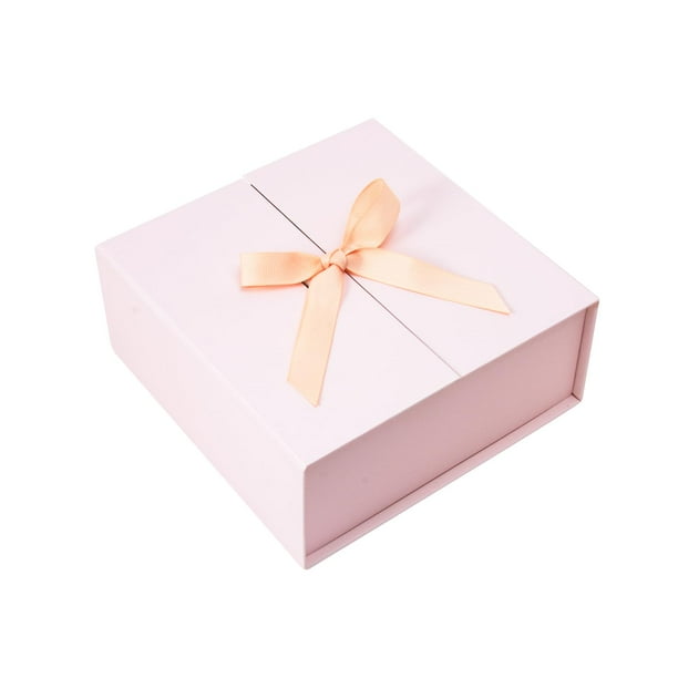 Charmgiftbox Cajas De Regalo Con Tapas Caja De Regalo Rosa De 9X9X3 Pulgadas Con Tarjeta De Cinta Cajas De Papel De Regalo Elegantes Para Aniversario, Cumpleaños, Despedidas De Soltera, Bodas, Novias,
