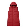 thumbnail image 6 of hotojiny Kids Long Puffer Vest Girls Boys Quilted Hooded Sleeveless Coat Thicken Button down Zip up Padded Outerwear Vests(Red,14-15 Years), 6 of 9