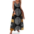 thumbnail image 1 of Vestido largo sin mangas con obra de arte de tela de barro africana Ropa femenina, 1 of 7