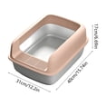 thumbnail image 3 of Open Top High Side Cat Litter Box, Semi-Enclosed Removable Pet Litter Tray, High-Sided Design Prevents Urine Leakage, Non-Stick, Easy to Clean, Indoor Cats Litter Pan, 3 of 6