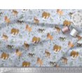 thumbnail image 2 of Soimoi Polyester Crepe Fabric Kangaroo,Elephant & Lion Animal Print Sewing Fabric Yard 52 Inch Wide, 2 of 3