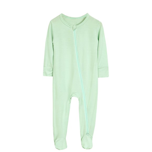 Lovzfmll Cache-Couche pour Nouveau-Né, Grenouillère à Pieds avec Fermeture Éclair avant, Pyjama à Manches Longues en Coton Doux, Pyjama d'Hiver Douillet pour 0-3 Mois