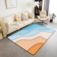 thumbnail image 1 of YST Ocean Rugs 3x5 Sea Wave Carpet, Coastal Beach Non Shedding Washable Accent Rug Abstract Art Area Rug, Geometric Stripe Red Orange Blue Gradient Non Shedding Washable Accent Rug, 1 of 5