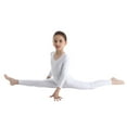 thumbnail image 3 of inhzoy Kids Girls Long Sleeve Ballet Gymnastic Leotard Full Length Jumpsuit Unitard Solid Color Dancewear,Sizes 3-14 White 7-8, 3 of 7