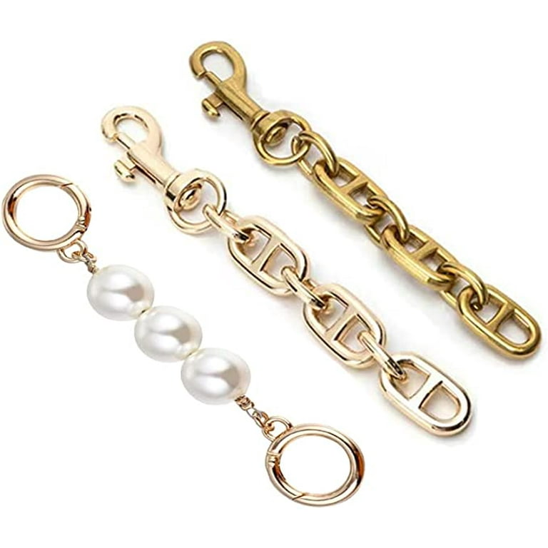 2-Pack Purse Strap Extender for Women Bag Accessory, Metal Chain