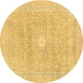 thumbnail image 1 of Ahgly Company Indoor Round Abstract Brown Modern Area Rugs, 5' Round, 1 of 4