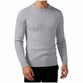 thumbnail image 2 of Smsaxvxz Men's Knit Sweater Slim Fit Crew Neck Long Sleeve Lightweight Pullover Tops Casual Fall Winter Clothing 2026 Gray XL, 2 of 6