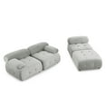 thumbnail image 4 of Convertible Modular Sectional Sofa Couch, Velvet L-Shaped Sectional Sofa with Reversible Ottoman, Modern 4 Seater Button Tufted Corner Sofa Cloud Couch for Living Room Apartment, Light Grey, 4 of 9