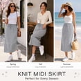 thumbnail image 7 of Women's Knit A-Line Midi Skirt with Side Pockets Elastic High Waist Loose Fit Casual Skirt for Work Daily Wear, 7 of 7