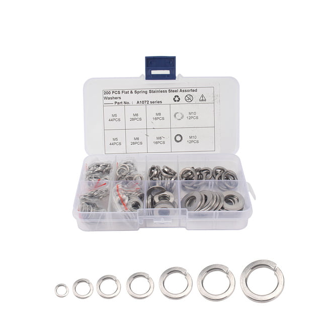 Flat Washer 304 Stainless Steel Washers Assortment Set Value Kit 450 Pieces 