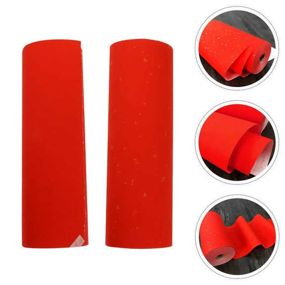 WHAMVOX Red Construction Paper for Calligraphy Durable Smooth Craft Paper Roll Easy to Carry 2 Rolls