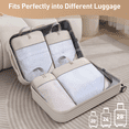 thumbnail image 3 of Compression Packing Cubes, 7 Set Travel Organizer Bags for Luggage with Shoe Bag, Expandable Storage for Suitcases Travel, Beige, 3 of 7