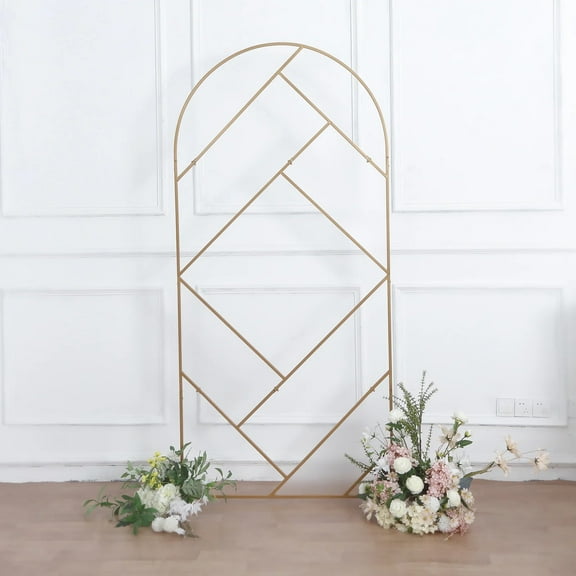 Balsa Circle Gold 7 feet Metal Round Top Geometric Wedding Backdrop Stand Party Events Decorations Supplies