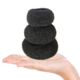 thumbnail image 2 of Paquete de 3 moños para el pelo para mujer, moldeadores de donas, anillo con nudo, cojín para moño, negro Sincero Electrónica, 2 of 5