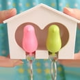 thumbnail image 3 of 2Pcs Bird Keychain + 1Pc Sparrow Birdhouse Home Wall Mount Key Ring Holder Decor, 3 of 8