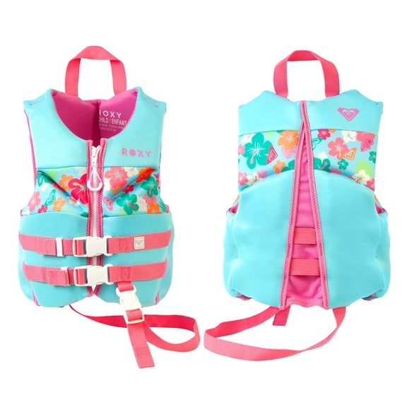 ROXY CGA PFD for Kids 33-55 lbs, Boating, Kayaking & Fishing with Quick Release Belts and Adjustable Leg Strap