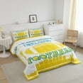 thumbnail image 3 of Erosebridal Football Print Comforter Sets Queen Size,White Yellow Bedding Queen Comforter Set,Teenager Bedroom Decor(Los Angeles),Reversible,Breathable,3 Pieces, 3 of 8