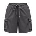 thumbnail image 4 of Gunia Women Hiking Shorts Bermuda Shorts Casual Workwear Shorts With Five Pocket Design Lightweight Shorts With Pockets And Drawstring Cargo Shorts Grey S, 4 of 4