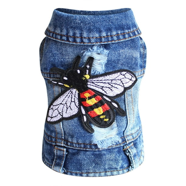 Para Pequeño Chaleco Moda Jean Gatos Primavera Ropa Transpirable Perros Fresco Chaqueta Camisa Perro Mascota ropa