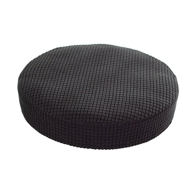 Funda elástica para taburete, diámetro 11-15", asiento de fibra de poliéster elástica, lavable y resistente al polvo. Redondo negro para 28-38cm
