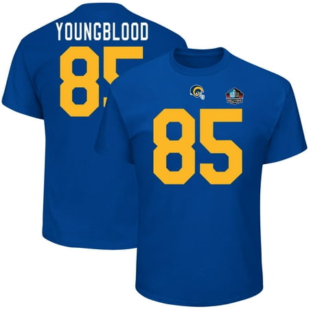 Los Angeles Rams Players - Jack Youngblood Los Angeles Rams Majestic Hall of Fame Inductee Player Name & Number T-Shirt - Royal