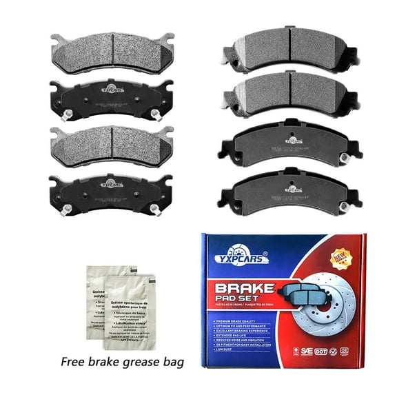 Front & Rear Ceramic Brake Pads for 4WD Avalanche Silverado Suburban 1500 Tahoe Fits select: 2003-2006 CHEVROLET SILVERADO K1500, 2003-2006 CHEVROLET TAHOE C1500