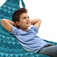 thumbnail image 1 of Stripes Lounger Chair Bag, Hand Drawn Triangle Pattern with Doodle Style Wavy Geometric Illustration, High Capacity Storage with Handle Container, Lounger Size, Blue and Pale Blue, by Ambesonne, 1 of 5